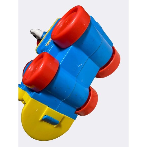 Disney Mickey Mouse Train Pull Toy Vintage Blue yellow Red Pop Balls Corn Popper - Picture 9 of 10